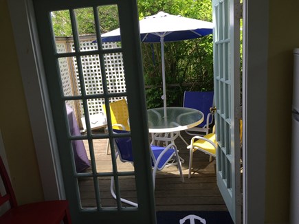 Wellfleet Cape Cod vacation rental - Sunny outdoor patio with umbrella