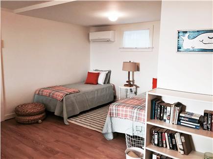 Wellfleet Cape Cod vacation rental - Family Room with 2 Twin Beds and Half Bath open to Outdoor Shower