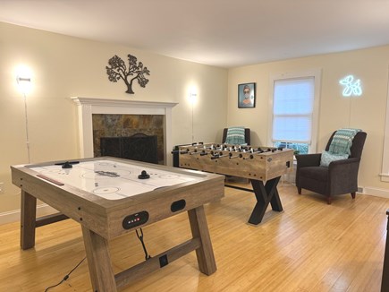 Eastham Cape Cod vacation rental - Gameroom with air hockey, foosball, board games and video games.