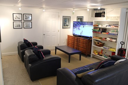 Harwich Port - 200 yds to beac Cape Cod vacation rental - Basement from TV area looking to the craft area and bunk room