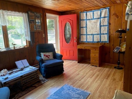 South Yarmouth/Bass River Cape Cod vacation rental - Living Room #2 includes sofa, electric fireplace, 2 chairs, desk