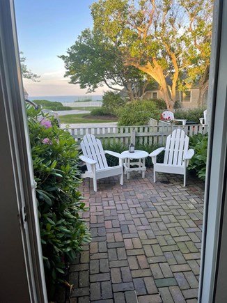 New Seabury, Mashpee Cape Cod vacation rental - Front patio with water views.