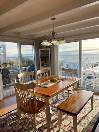 Mashpee (Popponesset) Private Cape Cod vacation rental - Indoor dining for 6 at the table adjacent to kitcheb