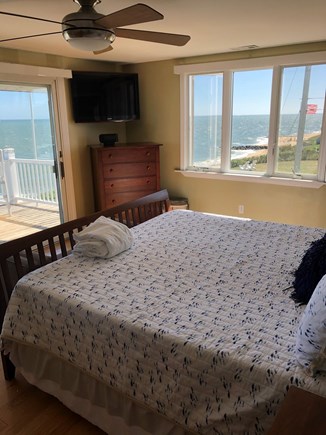Mashpee (Popponesset) Private Cape Cod vacation rental - Kind size bedroom off second floor deck
