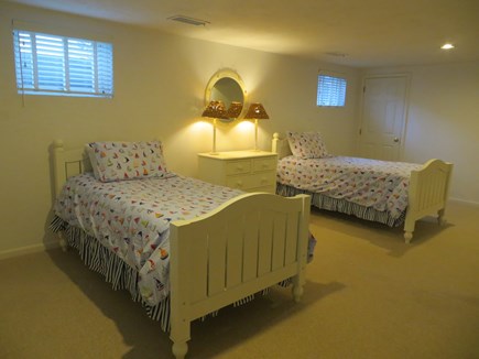 Harwich, H’port Walk to Beach & Town Cape Cod vacation rental - Lower Level has 2 Twin Beds