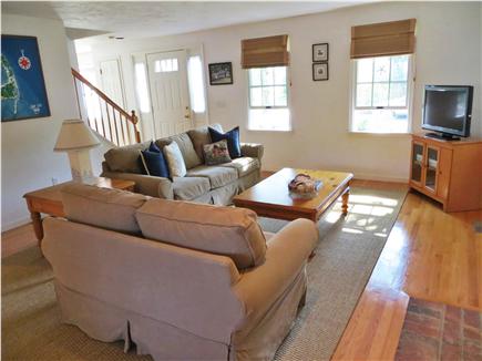 Harwich, H’port Walk to Beach & Town Cape Cod vacation rental - Comfortable & Spacious Family Room w/Pottery Barn sofa set