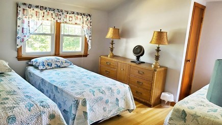 North Falmouth Cape Cod vacation rental - Bedroom #2 with 3 Twin beds, Walk-in Closet, Bureau