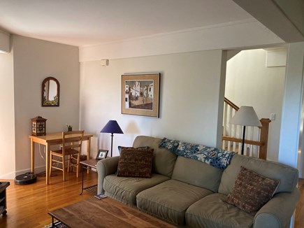 West Barnstable Cape Cod vacation rental - First floor living room, with work area and TV