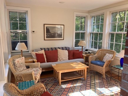 West Barnstable Cape Cod vacation rental - First floor light-filled sunroom, perfect for chats and games