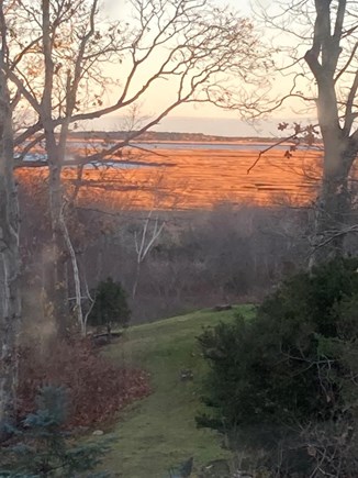 West Barnstable Cape Cod vacation rental - Late afternoon light on the marsh and harbor from house