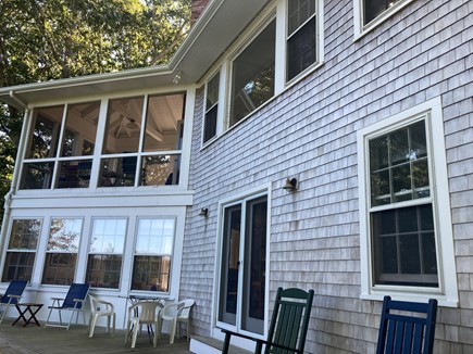 West Barnstable Cape Cod vacation rental - Back deck with hot tub adjacent to it