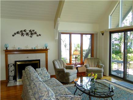 Plymouth MA vacation rental - Large living area, with fireplace and water views