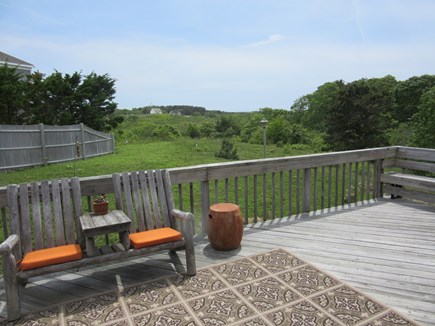 Truro Cape Cod vacation rental - Large Outdoor Deck off the Great-room with relaxing seating.
