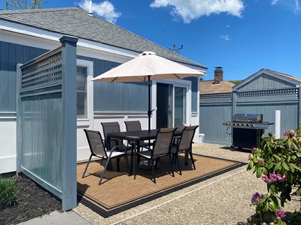 South Yarmouth Cape Cod vacation rental - Private patio off kitchen. House is 500 feet away from the shore