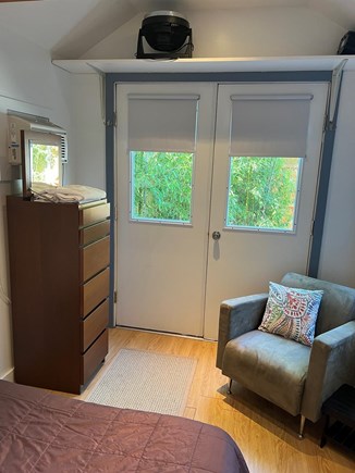 Provincetown Cape Cod vacation rental - Cabana from another angle showing dresser, AC, fan n seating