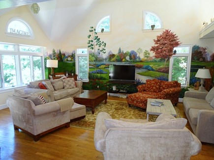 Harwich Cape Cod vacation rental - Living room ready for game nights and laughter