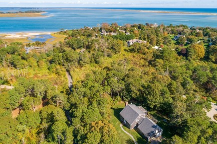 North Chatham Cape Cod vacation rental - Home is lower right. Private sandy beach is upper left