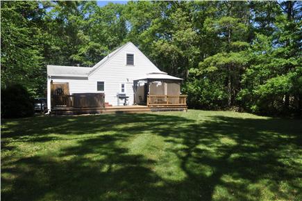 Falmouth (Pinecrest Beach) Cape Cod vacation rental - Good size Backyard - View of Spa, Outdoor Shower, & Gazebo.