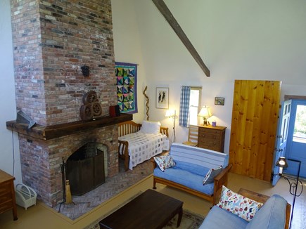 Provincetown Cape Cod vacation rental - Living room offers two couches, flatscreen TV and twin bed