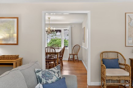 Brewster Cape Cod vacation rental - Living room opens to dining room