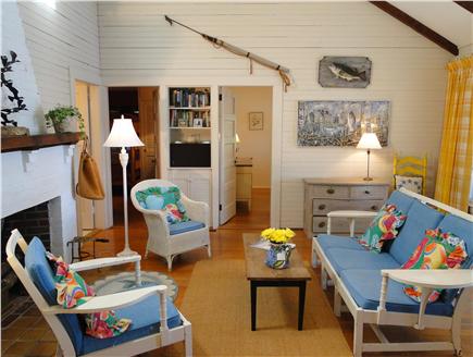 Centerville Cape Cod vacation rental - Bright, lofted living room – adjacent to porch