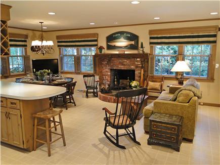 Centerville Cape Cod vacation rental - Open space with family room, dining and kitchen