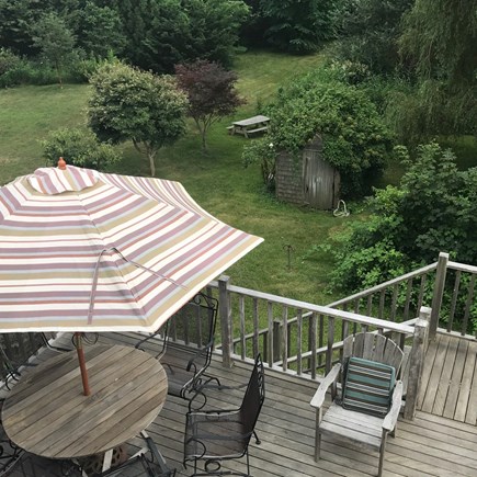 Wellfleet Cape Cod vacation rental - Back deck overlooking yard