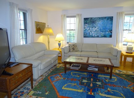 Wellfleet Cape Cod vacation rental - Living room with three couches, TV