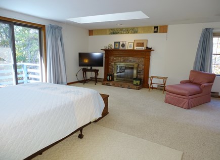Wellfleet Cape Cod vacation rental - Upstairs queen master bedroom w deck, TV, bath
