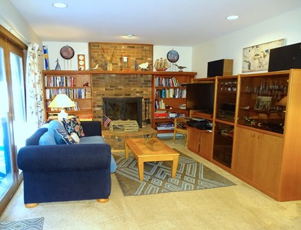 Wellfleet Cape Cod vacation rental - Family room with TV, slider to deck