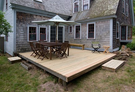 'The Back Woods,'  Wellfleet Cape Cod vacation rental - Deck outside dining room, great for lunches.