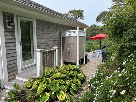 Chatham Cape Cod vacation rental - Master Bath exterior door leads to outdoor shower & corner patio