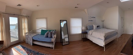 Onset- On the water MA vacation rental - Large Master bdrm with queen and 2 twin trundle- water view/deck