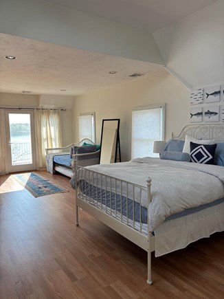 Onset- On the water MA vacation rental - Large Master bdrm with queen and 2 twin trundle- water view/deck
