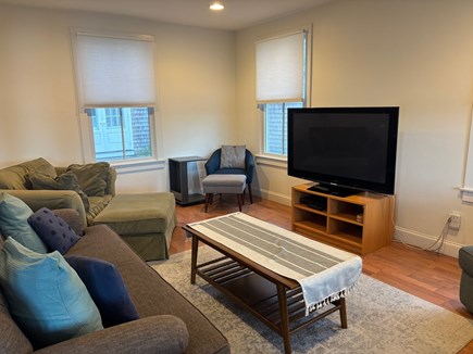 Onset- On the water MA vacation rental - Comfortable living room with large TV and water view