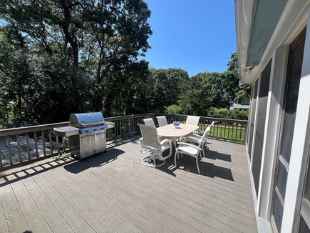 West Falmouth Cape Cod vacation rental - Outdoor dining table with grill