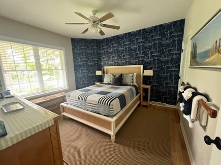 Harwichport Cape Cod vacation rental - First floor queen bed. Full bath right outside the door.