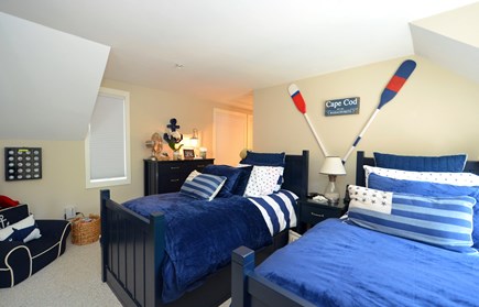 New Seabury, Mashpee Cape Cod vacation rental - Upper level Twin Bedroom with full private bath and view of pool.