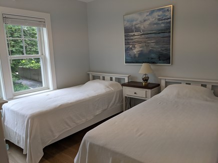 Chatham's Old Village Cape Cod vacation rental - Bedroom #3 with 2 twin beds and distant waterview