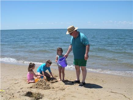 North Eastham Cape Cod vacation rental - Fun with Papa at the beach