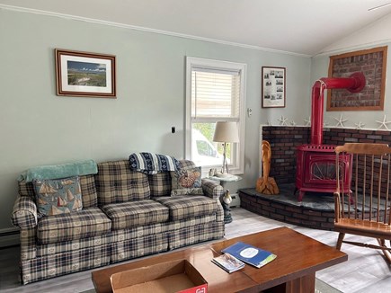 North Eastham Cape Cod vacation rental - Open Living/Dining/Kitchen with view to bay and mini-split AC