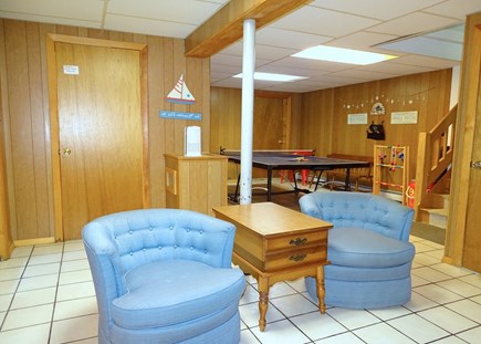 North Eastham Cape Cod vacation rental - Downstairs recreation room with TV, ping pong 