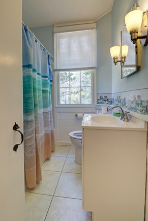 Hyannisport Cape Cod vacation rental - The down stairs bathroom has tub & shower. All new.