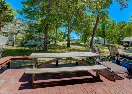 Hyannisport Cape Cod vacation rental - Picnic Table On Large Wraparound Deck