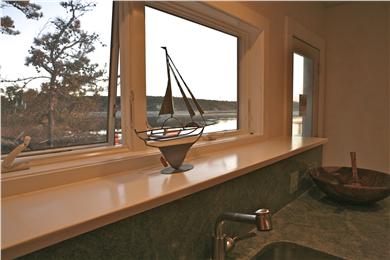 Chequessett Neck Wellfleet Cape Cod vacation rental - Sunset over the bay  from the kitchen window