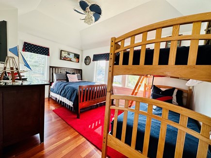 New Seabury, Mashpee Cape Cod vacation rental - Nautical themed bonus room with queen bed and set of bunks