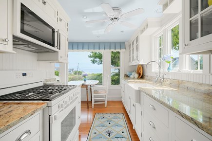 East Dennis/Sesuit Harbor Cape Cod vacation rental - Galley Kitchen w/ Ocean Views<br/>w/ Fridge,Oven,Dishwasher,Oven