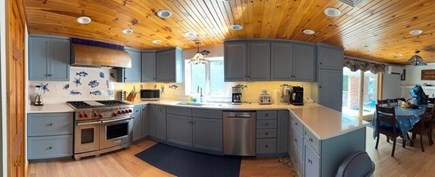 Eastham Cape Cod vacation rental - Spacious gourmet kitchen with Wolf range & Bosch appliances.