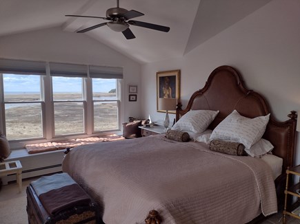 Wellfleet Cape Cod vacation rental - King sized bed upstairs with view of bay