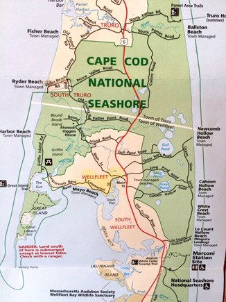Wellfleet Cape Cod vacation rental - You're across from Great Island, (bottom left). Short kayak ride.